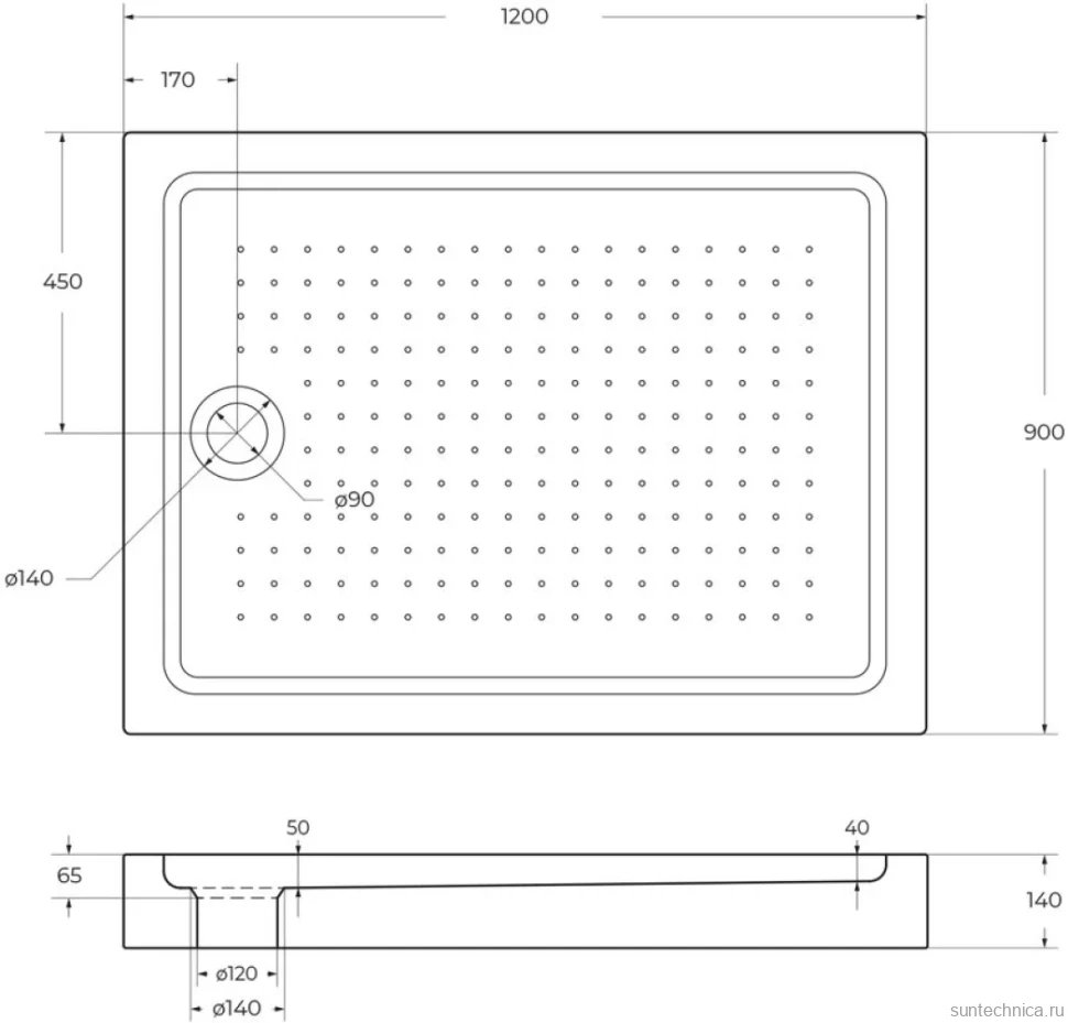 Поддон для душа BelBagno TRAY-BB-AH-120/90-15-W
