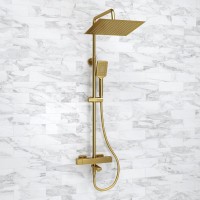 Душевая стойка Wasserkraft Aisch A199.260.201.BG Thermo с термостатом, золото