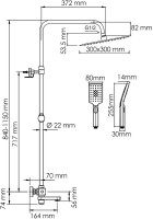 Душевая стойка Wasserkraft Aisch A199.260.201.BG Thermo с термостатом, золото
