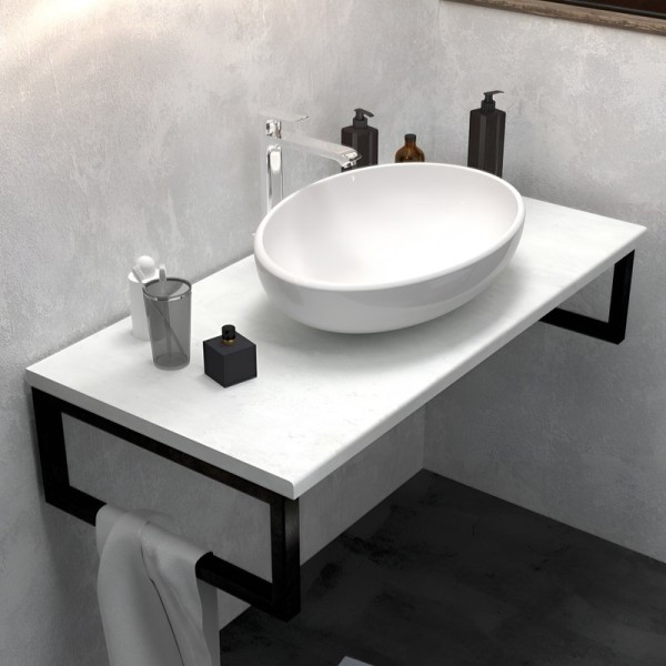 Столешница с раковиной 1MarKa Grunge Loft 90 бетон светлый