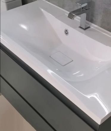 Мебель для ванной комнаты Art&Max Bianchi 100, подвесная, серая матовая