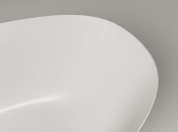 Ванна из искусственного камня Plumberia Selection Veloma 170x75 см, отдельностоящая, матовая белая, овальная, с донным клапаном, фурнитура белая