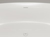 Ванна из искусственного камня Plumberia Selection Veloma 170x75 см, отдельностоящая, матовая белая, овальная, с донным клапаном, фурнитура белая