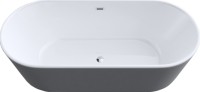 Акриловая ванна Art&Max AM-525-1700-745 170x75 см, отдельностоящая, белая, овальная, с каркасом, со сливом-переливом