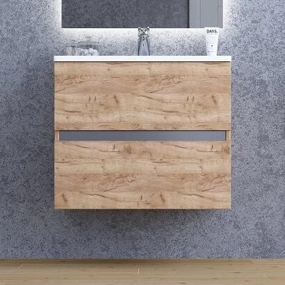 Тумба с раковиной Sanvit Кубэ-2 60 подвесная, дуб