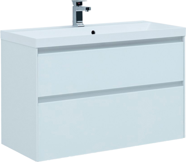 Тумба с раковиной Aquanet Гласс 100