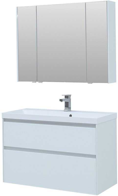 Тумба с раковиной Aquanet Гласс 100