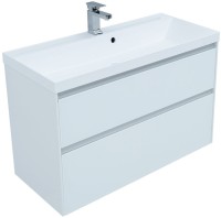 Тумба с раковиной Aquanet Гласс 100