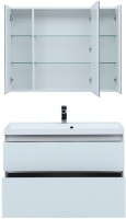 Тумба с раковиной Aquanet Гласс 100