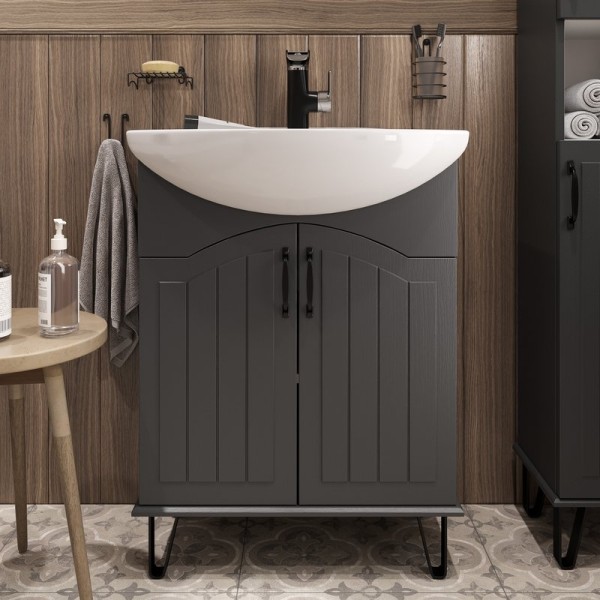 Тумба с раковиной DIWO Сочи 65 антрацит