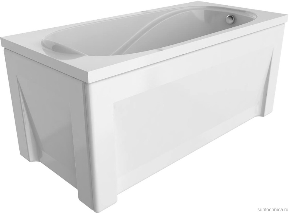 Акриловая ванна Alex Baitler Nemi 170x75 см, встраиваемая, белая, с экраном