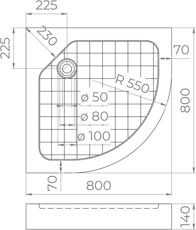 Поддон для душа RGW SMC R W 80x80