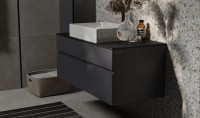 Тумба с раковиной Raval Decent 100 антрацит, раковина 3050-KL