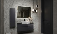 Тумба с раковиной Raval Decent 100 антрацит, раковина 3050-KL