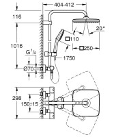 Душевая стойка Grohe Tempesta 26689001 с термостатом, хром