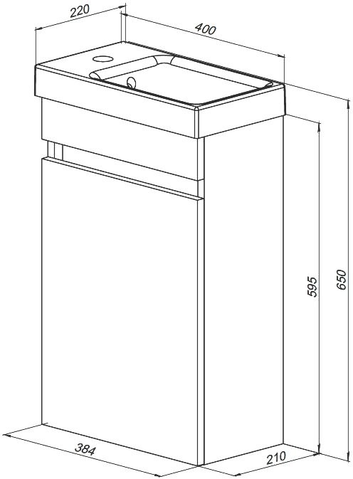 Мебель для ванной комнаты Aquanet Вега 40 подвесная