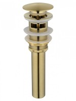 Донный клапан для раковины Wonzon & Woghand WW-88SS03-BG с переливом, брашированное золото