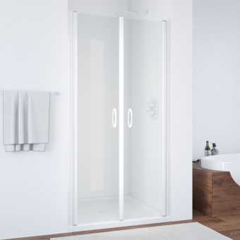 Душевая дверь в нишу Vegas Glass E2P 80 01 01 профиль белый, стекло прозрачное