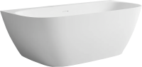 Ванна из искусственного камня Salini Sofia Wall 180x85 см, пристенная, матовая белая, со сливом-переливом, с донным клапаном