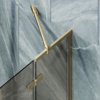 Шторка на ванну Maybahglass MGV-658-3 69 см, профиль золото, стекло бронза матовое