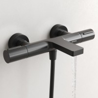 Термостатический смеситель для ванны и душа Sancos Etna, черный матовый, SC9006MB