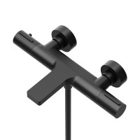 Термостатический смеситель для ванны и душа Sancos Etna, черный матовый, SC9006MB