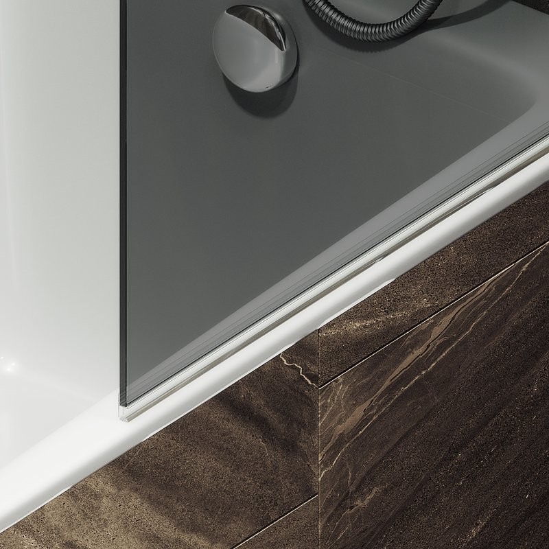 Шторка на ванну Maybahglass MGV-791-6 80x140, профиль черный, стекло графит