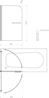 Шторка на ванну Maybahglass MGV-791-6 80x140, профиль черный, стекло графит