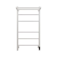 Полотенцесушитель электрический Grota Alto 530х1000 RAL9016 EL 100x55 см, подключение справа, слева, скрытое подключение справа, матовый белый, лесенка, из стали, с полкой