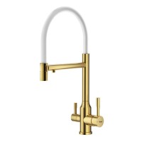 Смеситель для кухни с подключением фильтра Raglo R81.63.03, золотой сатин Смеситель для кухни с подключением фильтра Raglo R81.63.03, золотой сатин