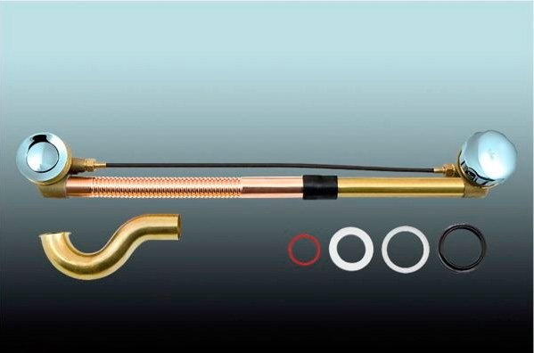Слив-перелив для ванны Timo 8003 52 мм, полуавтомат, chrome, с сифоном