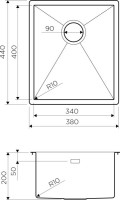 Мойка кухонная Omoikiri Taki 38-U/IF-GM вороненая сталь