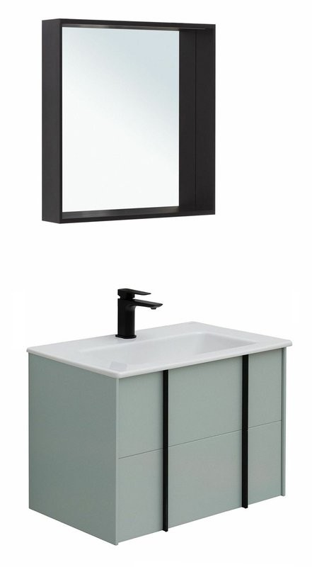 Мебель для ванной комнаты Allen Brau Reality 70 подвесная, папирус матовый, раковина Fantasy Flat 72x47, без перелива, белая