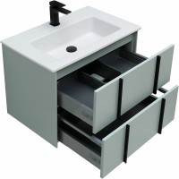 Мебель для ванной комнаты Allen Brau Reality 70 подвесная, папирус матовый, раковина Fantasy Flat 72x47, без перелива, белая