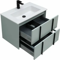 Мебель для ванной комнаты Allen Brau Reality 70 подвесная, папирус матовый, раковина Fantasy Flat 72x47, без перелива, белая
