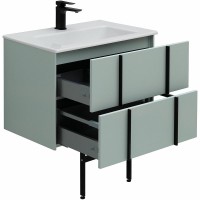 Мебель для ванной комнаты Allen Brau Reality 70 подвесная, папирус матовый, раковина Fantasy Flat 72x47, без перелива, белая