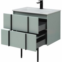 Мебель для ванной комнаты Allen Brau Reality 70 подвесная, папирус матовый, раковина Fantasy Flat 72x47, без перелива, белая