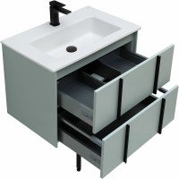 Мебель для ванной комнаты Allen Brau Reality 70 подвесная, папирус матовый, раковина Fantasy Flat 72x47, без перелива, белая