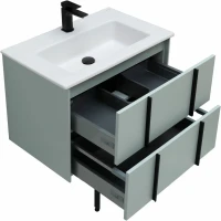 Мебель для ванной комнаты Allen Brau Reality 70 подвесная, папирус матовый, раковина Fantasy Flat 72x47, без перелива, белая