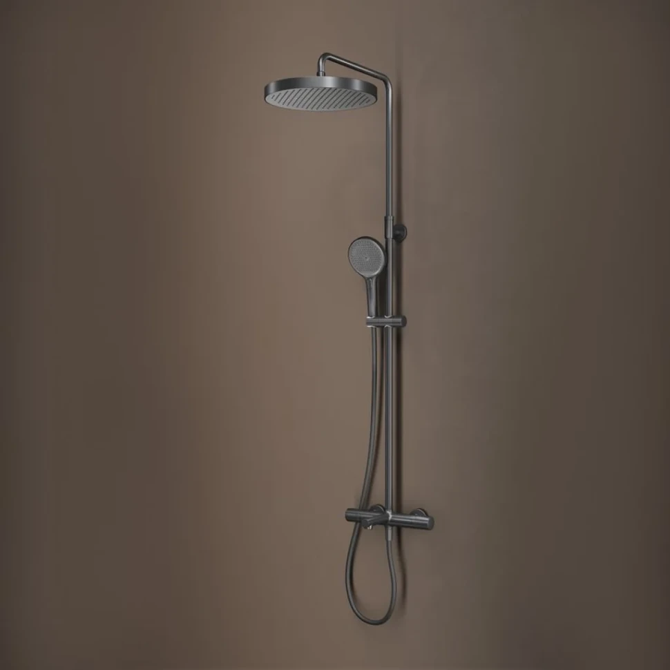 Комплект для ванной IDDIS Duna Душевая стойка IDDIS Duna DUNGMSTi06 + Смеситель для раковины DUNGM01i01, графит матовый