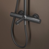 Комплект для ванной IDDIS Duna Душевая стойка IDDIS Duna DUNGMSTi06 + Смеситель для раковины DUNGM01i01, графит матовый