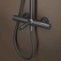 Комплект для ванной IDDIS Duna Душевая стойка IDDIS Duna DUNGMSTi06 + Смеситель для раковины DUNGM01i01, графит матовый