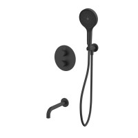 Душевой комплект WHITECROSS Y YSET10TOPBL С ВНУТРЕННЕЙ ЧАСТЬЮ, черный матовый