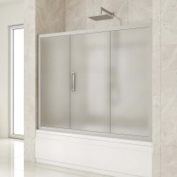Шторка на ванну Kubele DE019 P3-MAT-MT 180х150 см, профиль матовый хром