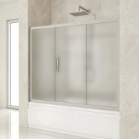 Шторка на ванну Kubele DE019 P3-MAT-MT 180х150 см, профиль матовый хром