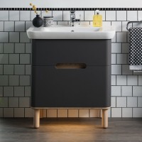 Тумба с раковиной VitrA Sento Sento 80 c LED подсветкой, матовый антрацит