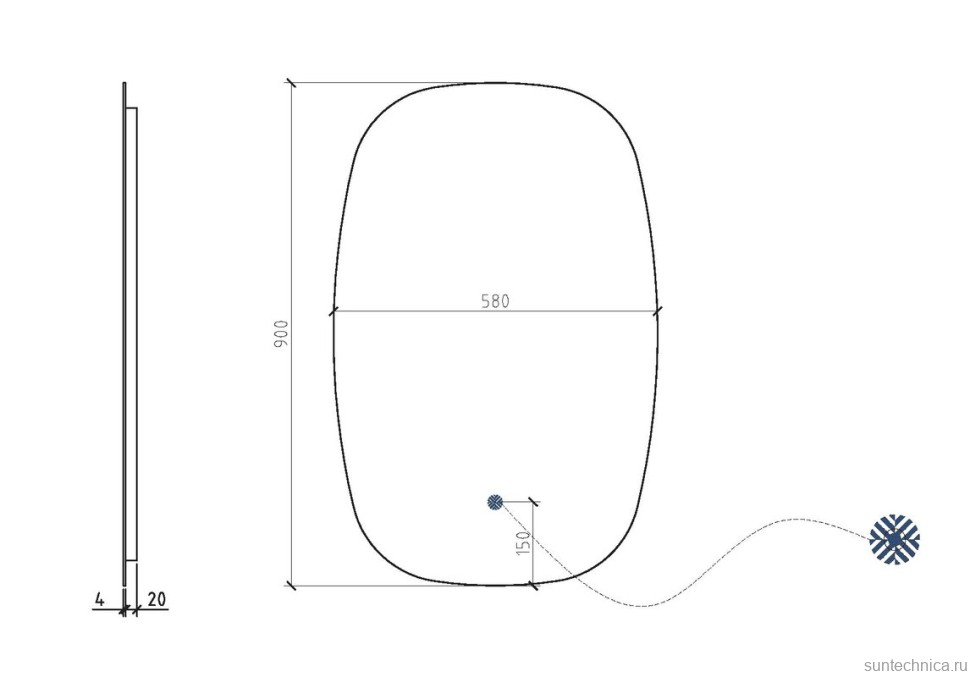 Зеркало Black&White 925.MR0 с подсветкой