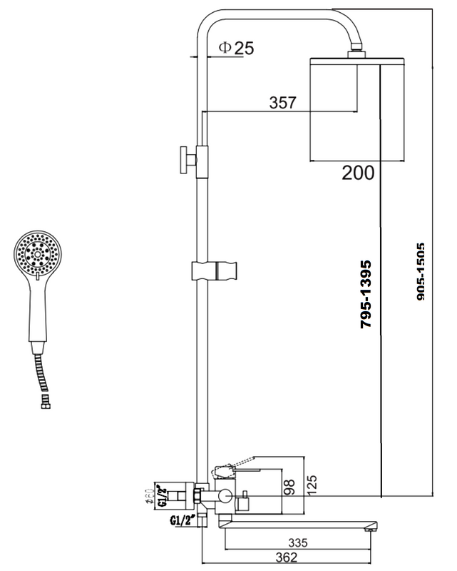 Душевая стойка Fmark FS8345-35 сатин
