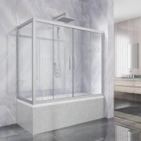 Шторка на ванну Kubele DE019 PR4-CLN-MT 170х90 см, профиль матовый хром