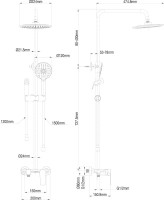 Душевая стойка Wonzon & Woghand WW-A30874-CR с гигиеническим душем, хром